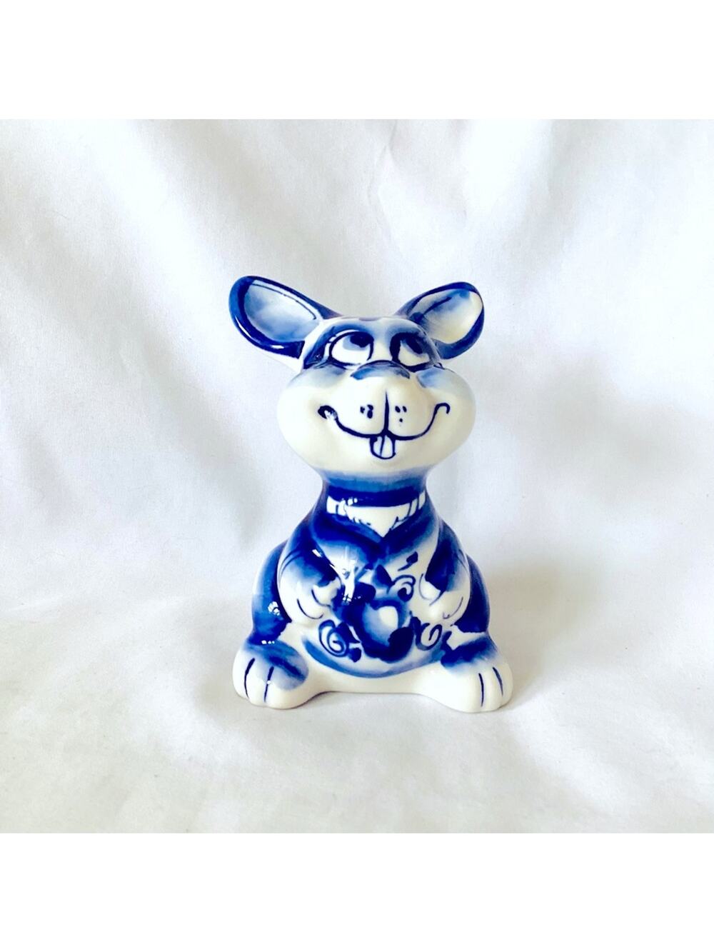 Funny Bunny Porcelain Figurine. Gzhel